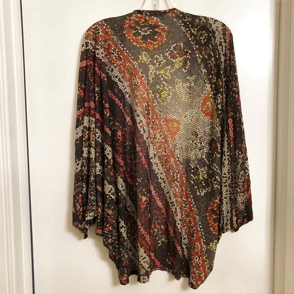 New Fuzzi Gaultier Jersey Kimono Cardigan Jacket Stretch Jersey Drape Top Print - Picture 3 of 8